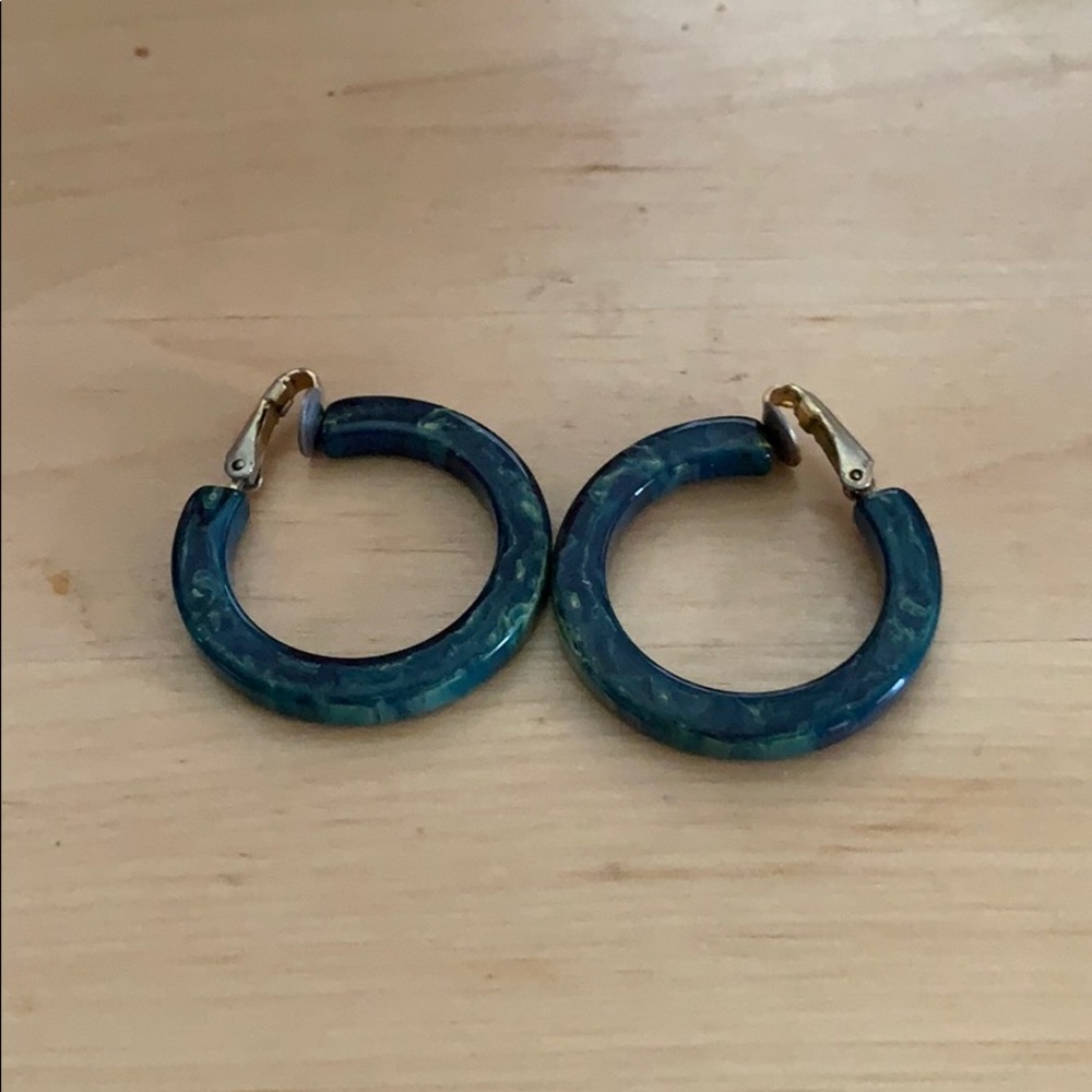 Vintage Acrylic Jade Clip-On Earrings